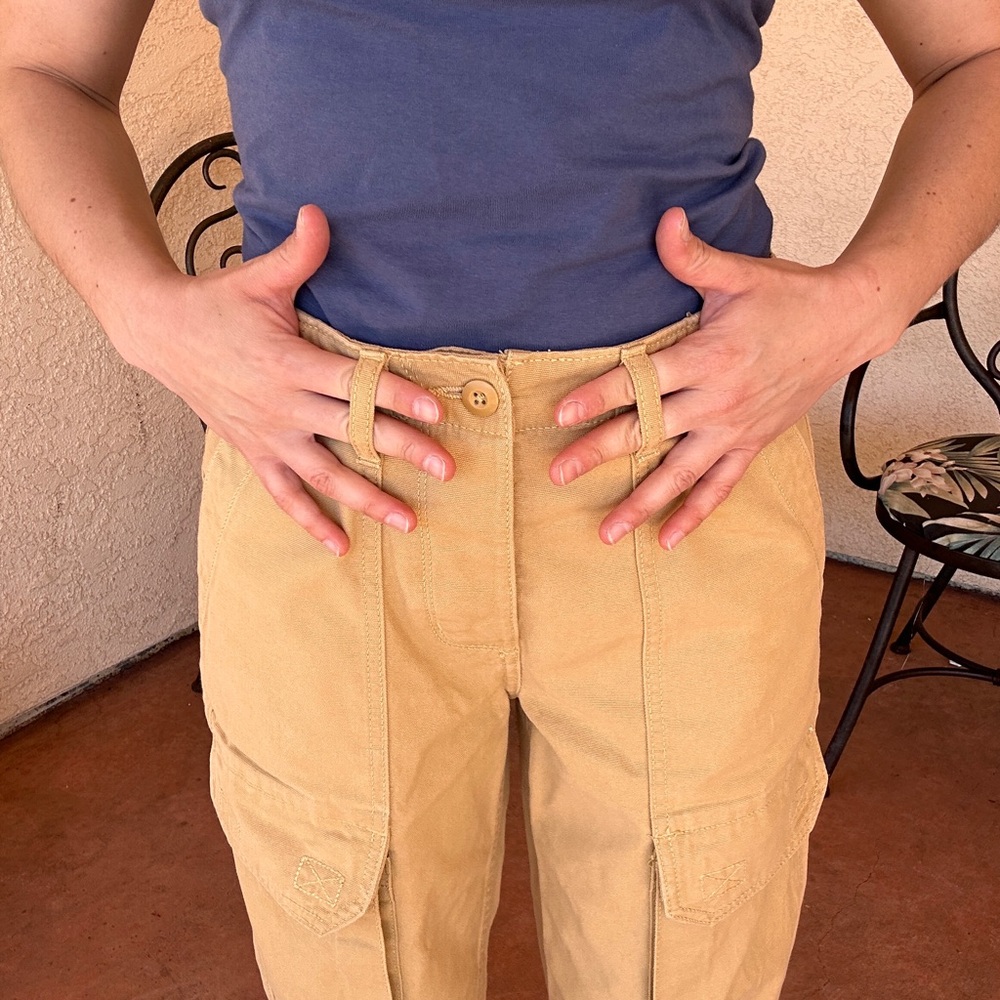 Vans Women's Wide Leg Cargo Pants in Tan - Picture 10 of 11
